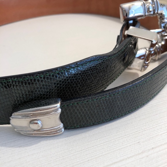Hunter Green De Sanchez Genuine Lizard belt main image 7